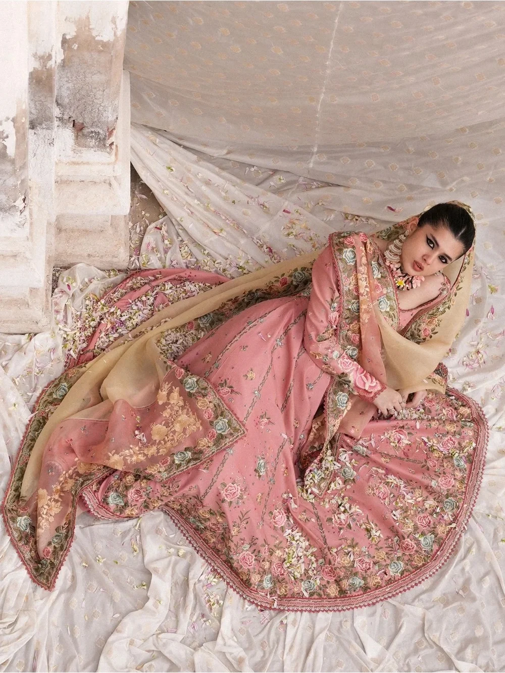 HUSSAIN REHAR PAKISTANI DESIGNER EMBROIDERED DRESS INDIAN 3 PIECE